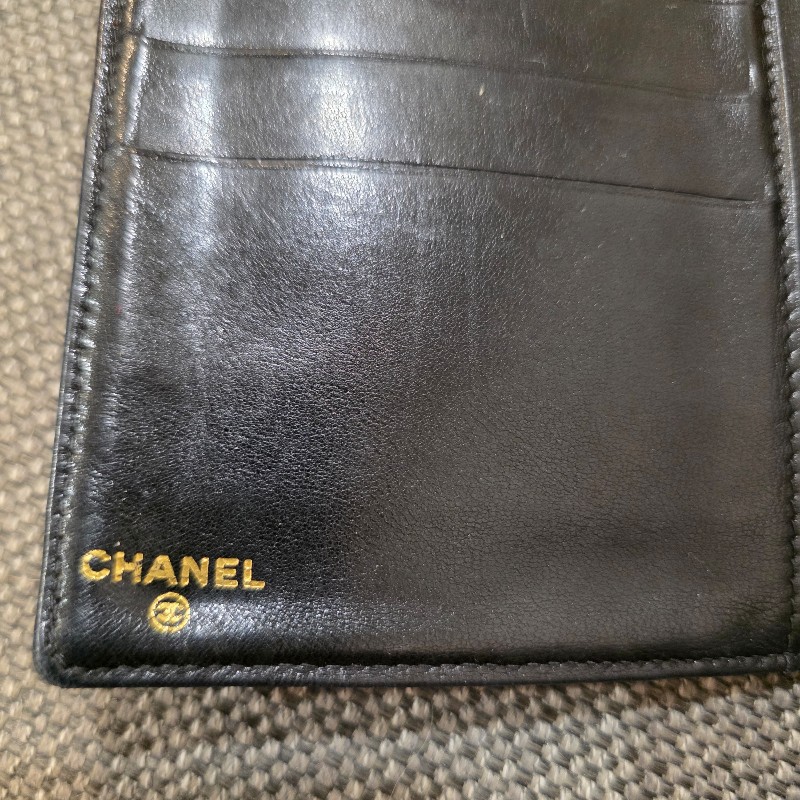 Chanel Vintage 荔枝紋牛皮中長夾-5