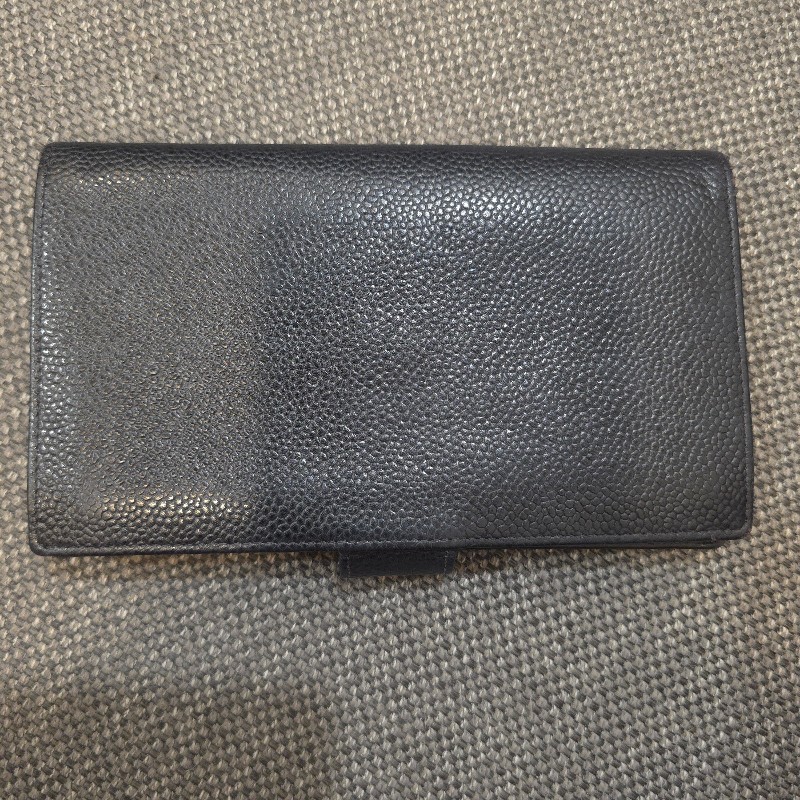 Chanel Vintage 荔枝紋牛皮中長夾-11