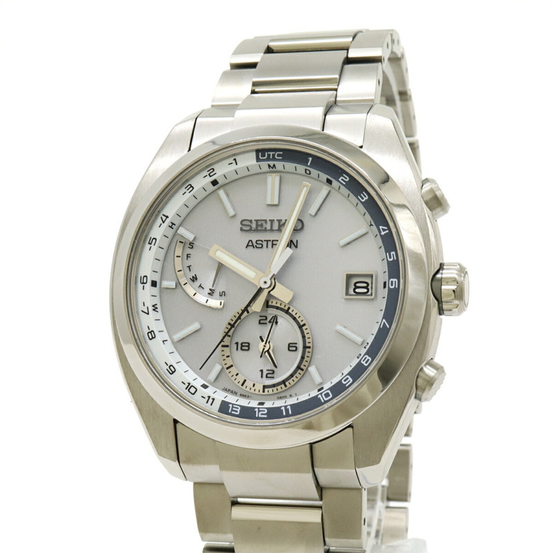 Seiko Astron 電波太陽能手錶,銀色錶盤和鈦金屬錶盤,男士手錶,8B63-0BA0,SBXY009-4