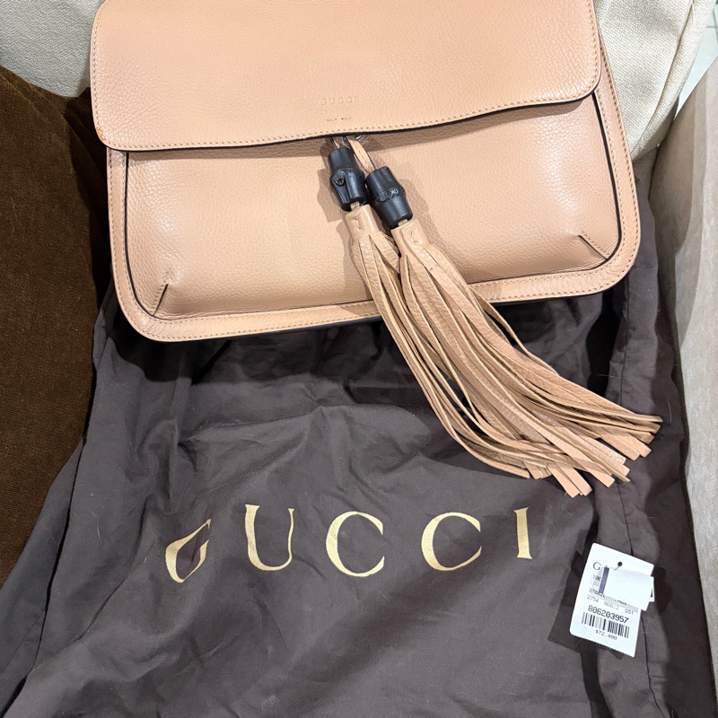 Gucci bamboo流蘇竹節斜背包-9