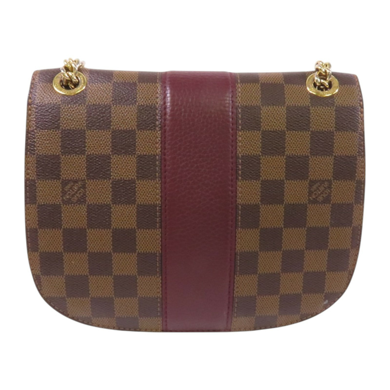 LOUIS VUITTON Damier Ebene Wight金扣鏈帶肩背袋-1