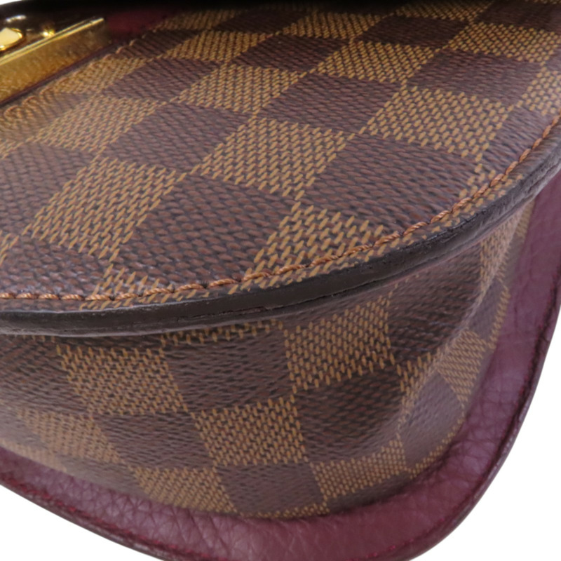 LOUIS VUITTON Damier Ebene Wight金扣鏈帶肩背袋-11