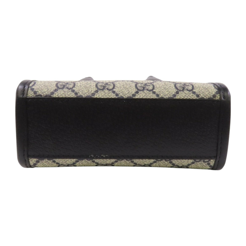 GUCCI 塗層帆布Interlocking G Mini Tote銀扣手挽肩背兩用袋-3