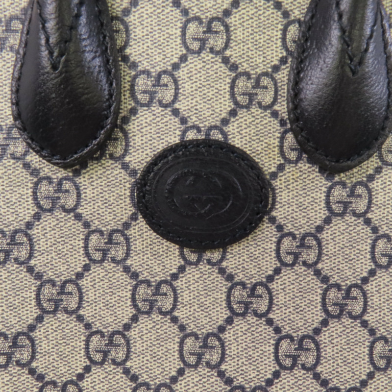 GUCCI 塗層帆布Interlocking G Mini Tote銀扣手挽肩背兩用袋-8