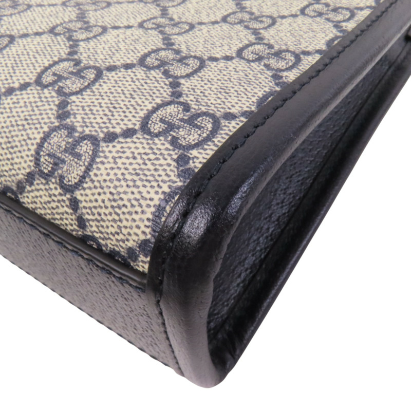 GUCCI 塗層帆布Interlocking G Mini Tote銀扣手挽肩背兩用袋-10