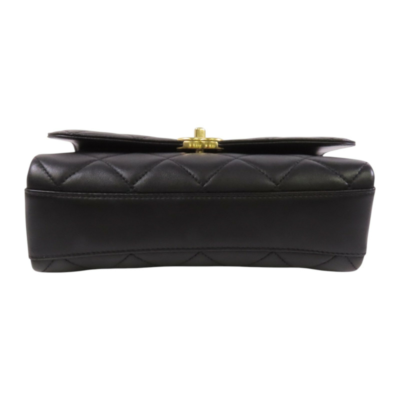 CHANEL 羊皮皮革Small Flap Bag金扣鏈帶手挽肩背兩用袋-3