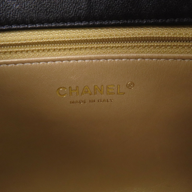 CHANEL 羊皮皮革Small Flap Bag金扣鏈帶手挽肩背兩用袋-5