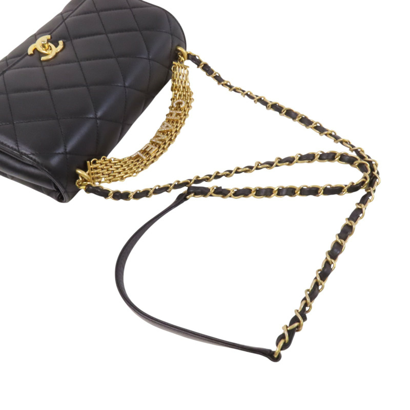 CHANEL 羊皮皮革Small Flap Bag金扣鏈帶手挽肩背兩用袋-7