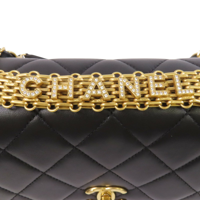 CHANEL 羊皮皮革Small Flap Bag金扣鏈帶手挽肩背兩用袋-8