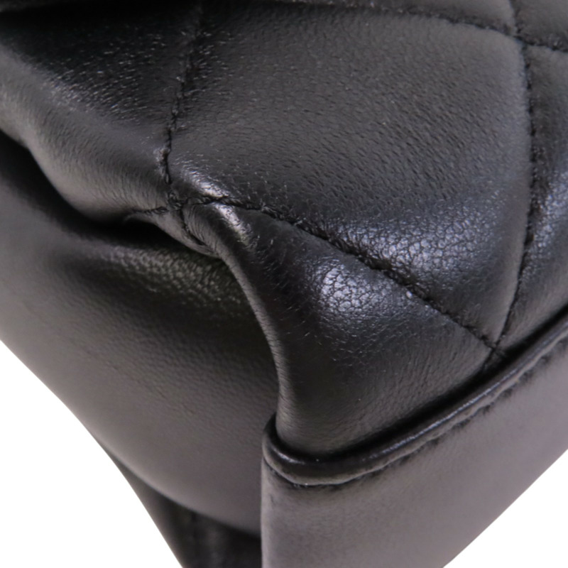 CHANEL 羊皮皮革Small Flap Bag金扣鏈帶手挽肩背兩用袋-10