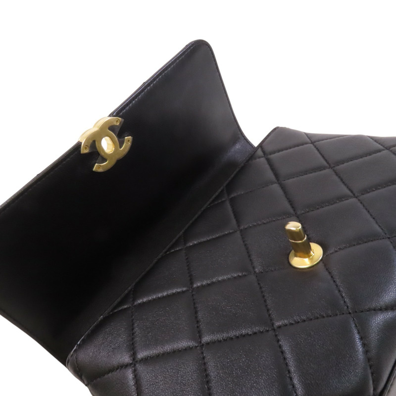 CHANEL 羊皮皮革Small Flap Bag金扣鏈帶手挽肩背兩用袋-14