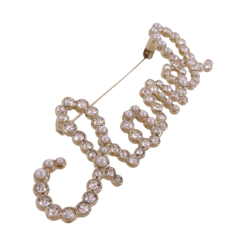 CHANEL 金屬/水鑽/仿珍珠Brooch金扣胸針-2