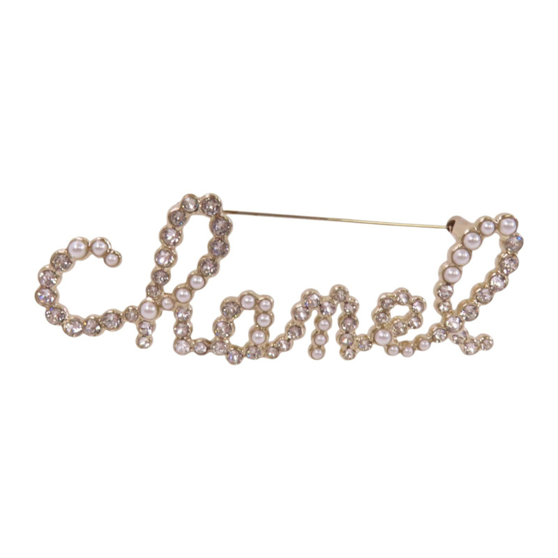 CHANEL 金屬/水鑽/仿珍珠Brooch金扣胸針-7
