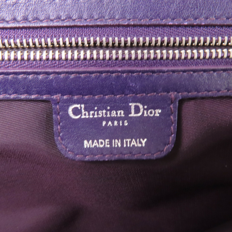 Dior 牛皮皮革Tote Bag銀扣肩背袋-5