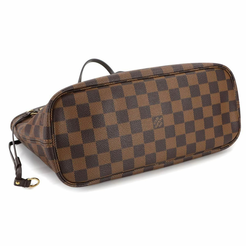 Louis Vuitton Damier Neverfull PM 手提包,Ebene,N41359,金色五金配件,棕色-3