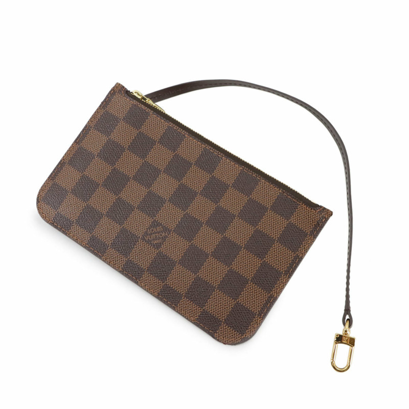 Louis Vuitton Damier Neverfull PM 手提包,Ebene,N41359,金色五金配件,棕色-7