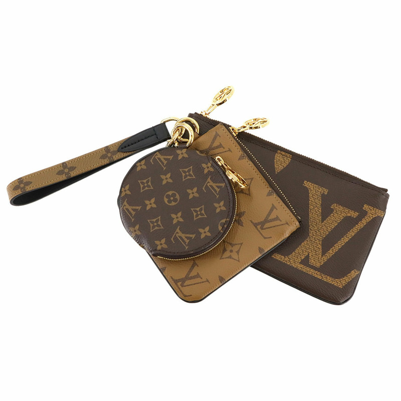 Louis Vuitton Monogram Giant Pochette Trio 手拿包,棕色,M68756-2