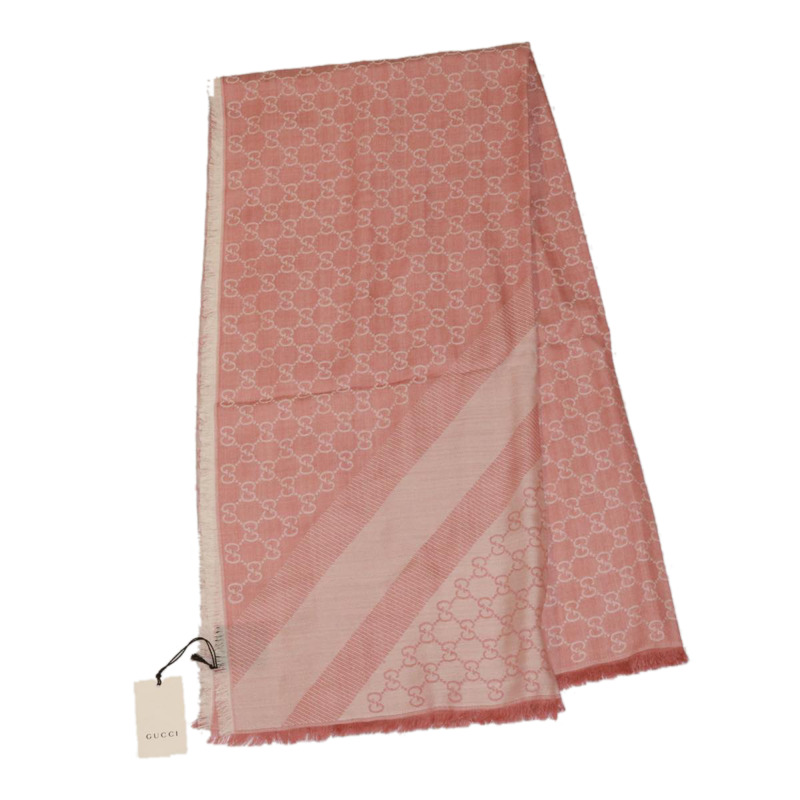 【日本直送】GUCCI GG 帆布圍巾 羊毛 粉紅色 正品 ki2492-0
