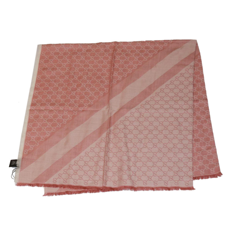 【日本直送】GUCCI GG 帆布圍巾 羊毛 粉紅色 正品 ki2492-1