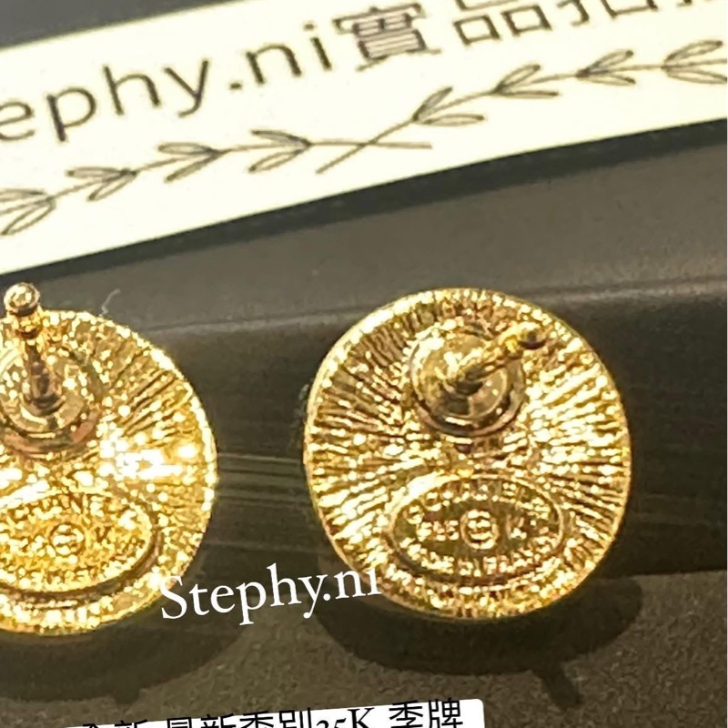 全拍拍唯一✨香奈兒 25K小金豆耳環黑金 全新全配 絕對秒殺款-4
