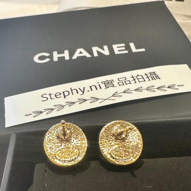 全拍拍唯一✨香奈兒 25K小金豆耳環黑金 全新全配 絕對秒殺款-12