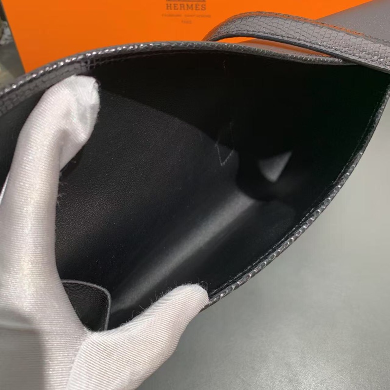 Hermes 黑色Jige Elan29蜥蜴touch手拿包，A 刻，配根肩带就是 woc-3
