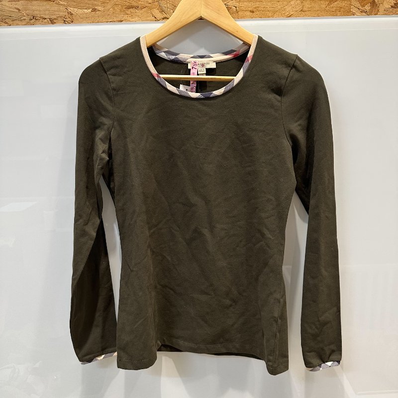 【美收精品】BURBERRY 綠色長袖上衣 4-237【隔月月中將轉賣至日本 上架期限30天】-0
