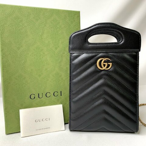 GUCCI MARMONT手柄手機鏈帶包