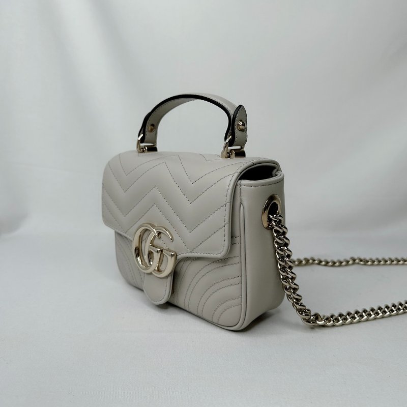 GUCCI Marmont香檳灰手提鏈包-2