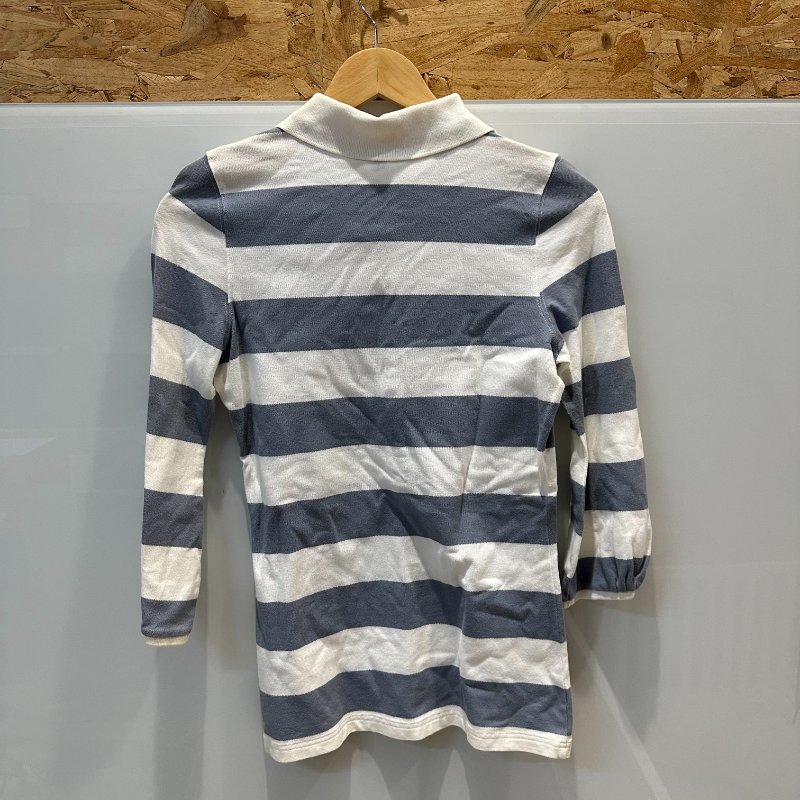 【美收精品】BURBERRY 灰白條紋polo衫 4-238【隔月月中將轉賣至日本 上架期限30天】-1