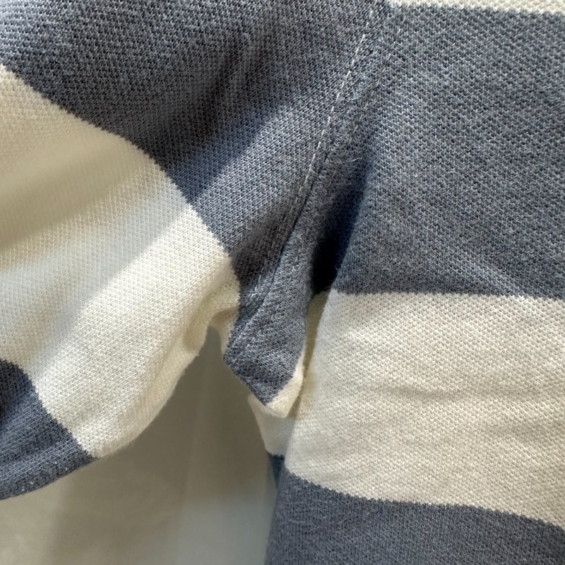 【美收精品】BURBERRY 灰白條紋polo衫 4-238【隔月月中將轉賣至日本 上架期限30天】-2