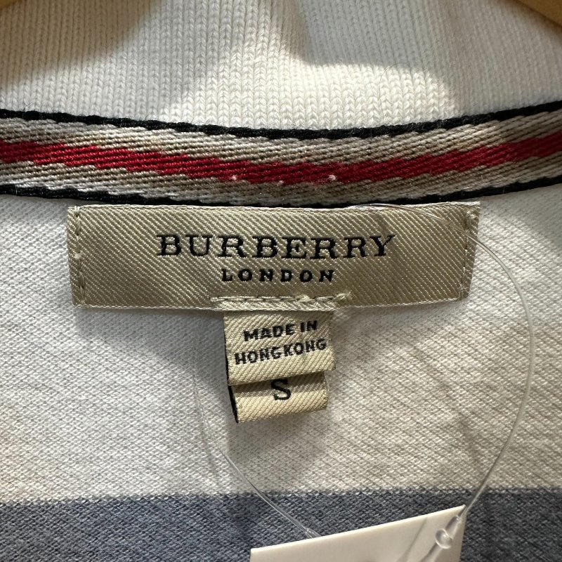 【美收精品】BURBERRY 灰白條紋polo衫 4-238【隔月月中將轉賣至日本 上架期限30天】-4