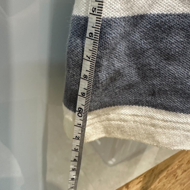 【美收精品】BURBERRY 灰白條紋polo衫 4-238【隔月月中將轉賣至日本 上架期限30天】-9