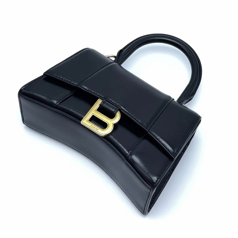 BALENCIAGA XS黑金手提斜背沙漏包 19*12*7 98新配件塵袋-2