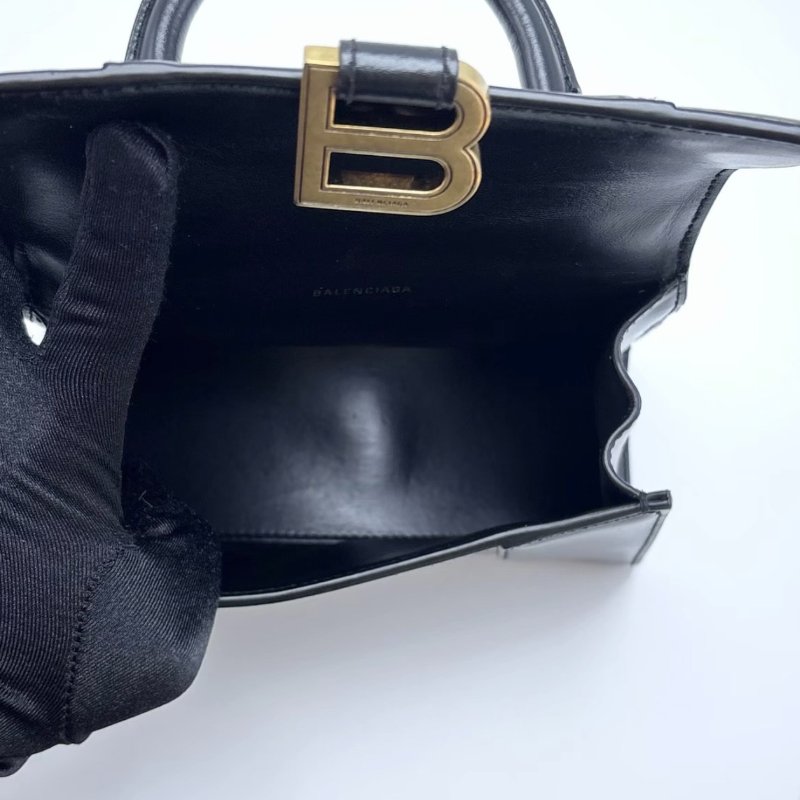 BALENCIAGA XS黑金手提斜背沙漏包 19*12*7 98新配件塵袋-5