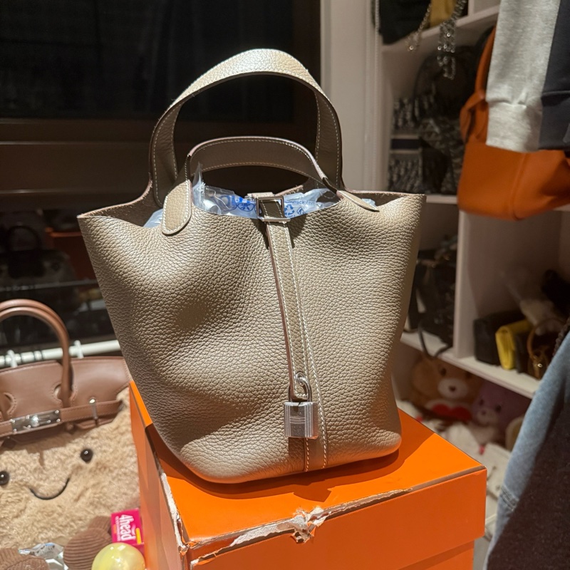 愛馬仕 Hermes picotin18 大象灰銀扣-1