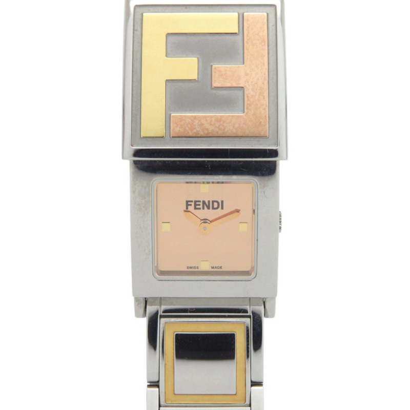 Fendi Secret 2 Time Zone 5500L 不鏽鋼金色石英腕錶 1915 FENDI-0