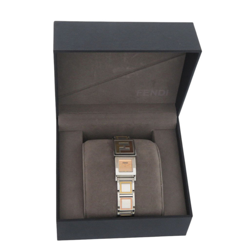 Fendi Secret 2 Time Zone 5500L 不鏽鋼金色石英腕錶 1915 FENDI-1