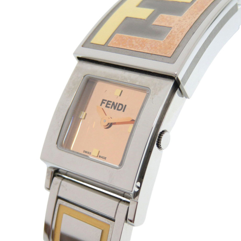 Fendi Secret 2 Time Zone 5500L 不鏽鋼金色石英腕錶 1915 FENDI-2