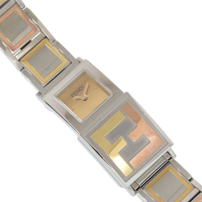 Fendi Secret 2 Time Zone 5500L 不鏽鋼金色石英腕錶 1915 FENDI-6