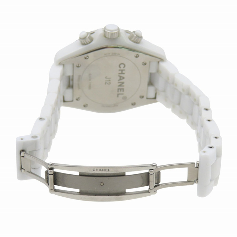 Chanel J12 計時碼表 9 件鑽石腕錶，H2009，自動，白色陶瓷/鑽石，錶盤，0047，CHANEL，男士-4