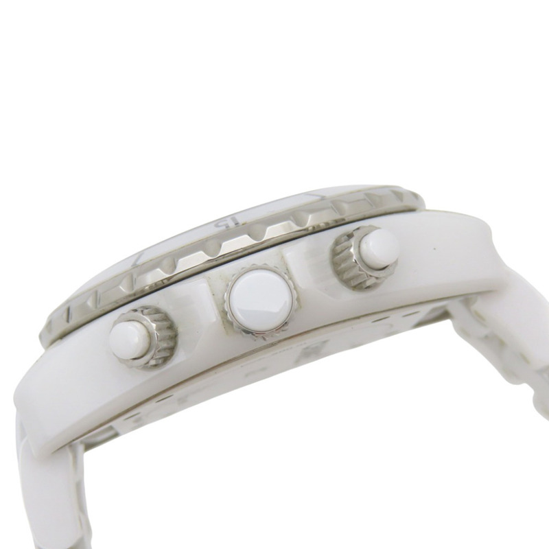 Chanel J12 計時碼表 9 件鑽石腕錶，H2009，自動，白色陶瓷/鑽石，錶盤，0047，CHANEL，男士-5