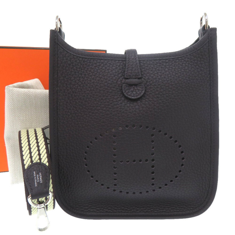 Hermes 未使用 Hermès Evelyn TPM Amazon Cordage Taurillon Clemence Pour Noir 單肩包 (2024) 附雙印章 (1154)-1