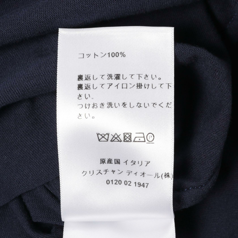Christian Dior 標誌短袖 T 卹 143T04A4043 棉質海軍藍二手 #XS CD-3