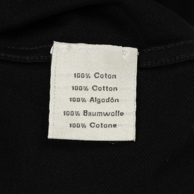 HERMES H 刺繡口袋凸紋 T 卹上衣棉質黑色男款 #M-3