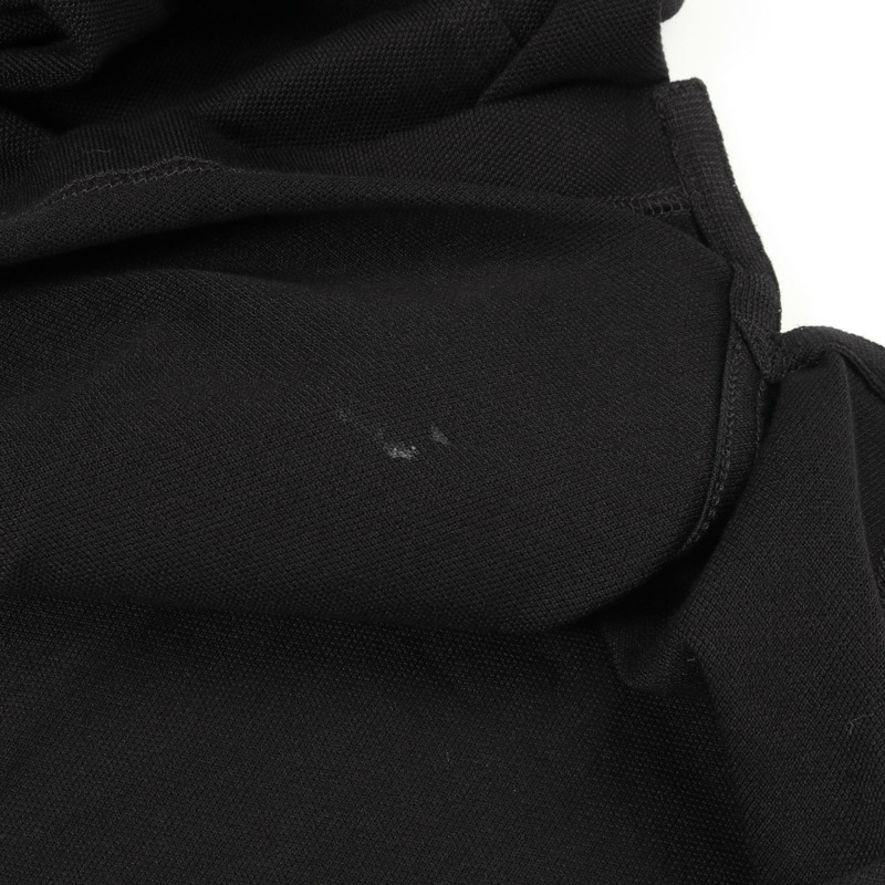 HERMES H 刺繡口袋凸紋 T 卹上衣棉質黑色男款 #M-4