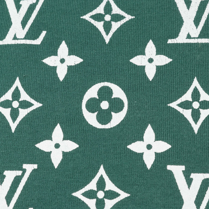 LOUIS VUITTON 字母漸變 T 卹 HKY46W 棉質綠白 #M 二手男款-8