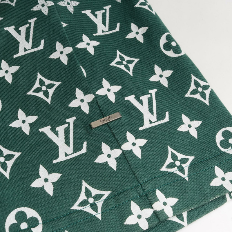 LOUIS VUITTON 字母漸變 T 卹 HKY46W 棉質綠白 #M 二手男款-11