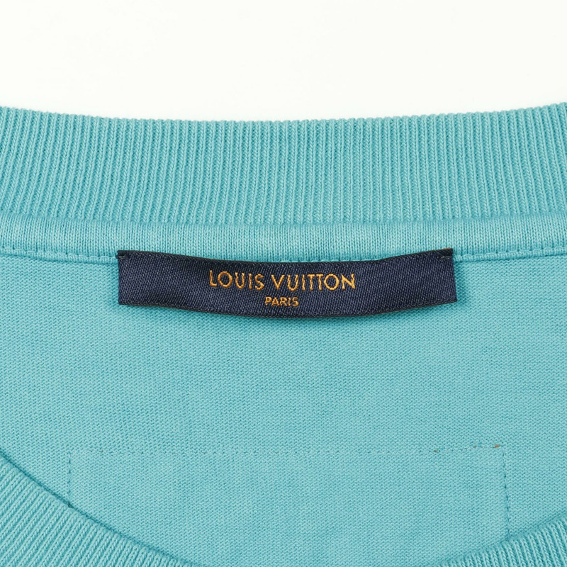 LOUIS VUITTON STAPLES EDITION Inside Out T卹棉質藍色二手男式 4L-2