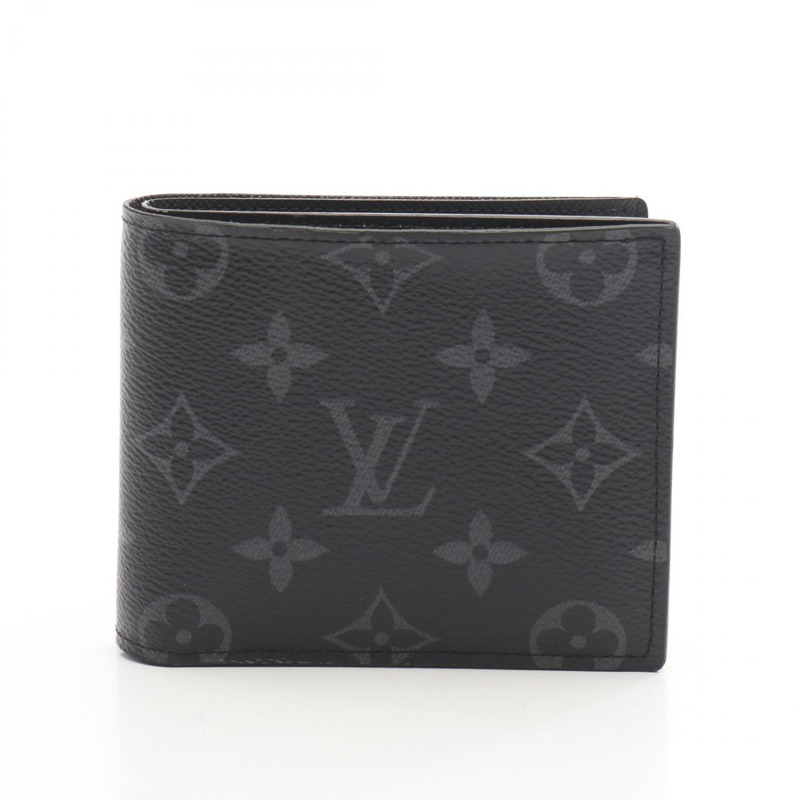 LOUIS VUITTON Portefeuille Marco NM 雙折皮夾 M62545 Monogram eclipse 二手-0